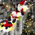 Babbo Natale, pupazzo di neve e pinguino di peluche per decorazione scale di Natale - Combinazione 3 Pezzi (Babbo Natale + Pupazzo di Neve + Pinguino)