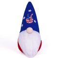 Gnomo di peluche per l'Independence Day con bandiera americana e segno della pace - Stile Cappello Blu