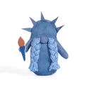 Lady Liberty gnome plush with blue braids and crown for Independence Day decor - Statue of Liberty