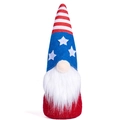 Gnome patriotique USA avec chapeau drapeau et corps en tricot rouge décoratif - Père Noël Homme Rouge