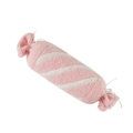 Rosa-weiß gestreiftes Plüschkissen in Süßigkeitenform aus weichem Sherpa-Fleece Stoff - Rosa Weiß Süßigkeitenform