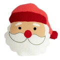 Weihnachtsmann Plüschkissen aus weichem rot-weißem Bouclé-Stoff für Weihnachtsdeko - 38cm / Weihnachtsmann