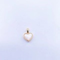 Macro shot of heart-shaped gold-framed pendant with iridescent white mother of pearl - 18K Gold Tone Convex White Shell Large Heart