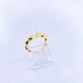 Macro shot of gold twist wave ring base with peg for pearl mounting, adjustable size - Braided Style / 18K Gold Twist