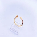 Macro detail of adjustable gold plated ring base with peg setting for pearl mounting - 18K Gold Rose