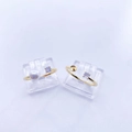 Golden open rings with purple gemstone, pearl and DIY cup setting on a white base - Zircon Prong Setting Style (Without Pearl) / 18K Gold