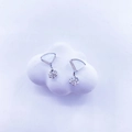 Elegant gold plated silver drop earrings with shell fan and flower pendant on white clouds - White Gold Plated White Shell Earring Post Only (Without Pearl)