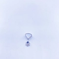Macro detail of fan-shaped mother of pearl pendant with a blue gemstone floral drop - White Gold Plated White Shell Pendant Only (Without Chain or Pearl)