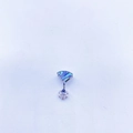 Close-up of fan-shaped pendant with blue-purple shell inlay and floral detail - White Gold Plated Abalone Shell Pendant Only (Without Chain or Pearl)