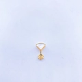 Detail of gold-plated pendant accessory featuring white shell and openwork flower design - 18K Gold Plated White Shell Pendant Only (Without Chain or Pearl)