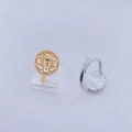 Set gioielli retrò in conchiglia con anelli in madreperla regolabili oro e argento - Open Ring (No Pearls) / Oro 18K