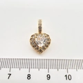 Size measurement of sparkling heart pendant with pavé cubic zirconia in gold plating - White Rhinestone Heart Pendant Only (Without Chain) / 18K Gold