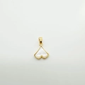 18K gold-plated heart-shaped shell pendant with natural mother of pearl inlay for DIY - Heart / Heart (White Shell)
