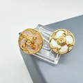 925 silver needle clover stud earrings with white mother-of-pearl and gold finish - 925 Silver Earring Post / Earring Posts Pair Only (Without Pearl)