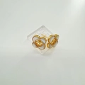 Detail of gold-plated four-leaf clover earring mounts for DIY pearl jewelry making - Earring Post Setting