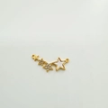 Colgante estrella chapado oro 18k con esmalte blanco y cristales brillantes para DIY - Estrella (Bucle Doble)