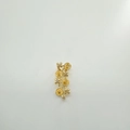 Delicado accesorio de flor de uva dorada con pin de plata S925 y circonita - Rama Botánica Sin Perla / Colgante