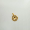 Base de colgante girasol en oro de 18K con circonitas para joyería de perlas DIY - Solo Colgante (Sin Cadena)
