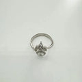 Base per anello a corona in argento S925 con micro-pavé di cristalli per montaggio perle - Anello / Oro Bianco