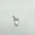 Silver carrot pendant with white shell inlay and sparkling micro-inlaid stones - Carrot Silver (White Shell)