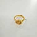 Base de anillo girasol ajustable bañada en oro 18K con circonitas para perlas DIY - Anillo
