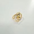 Anello camelia dorato con petali in madreperla bianca e montatura vintage argento S925 - Stile Anello (Senza Perla)