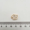White enamel camellia charm in 18K gold plated frame with dual loops for jewelry making - 18K Small Camellia (White)