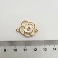 Pendentif camélia blanc plaqué or 18K avec doubles boucles, mesure de taille 2,5 cm - Camélia Géant 18k (blanc)