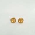 Square micro-pave gold earring studs with S925 silver pin for DIY pearl jewelry designs - Earring Post Settings (Without Pearl)