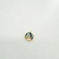 18K vergoldeter runder Anhänger mit schillernder Muschel und funkelndem Zirkonstein - Runder Strass-Stil / Rund (Abalone Muschel)