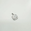 Quadratischer Anhänger aus Naturschale in Silber mit graviertem Smiley-Gesicht - Lächeln (Quadratisch Silber)