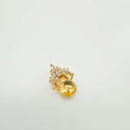 Detail of 18K gold-plated crown setting with marquise zircons for DIY pearl jewelry - Gold Pendant Only (Without Chain) / Gold