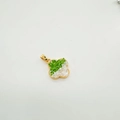 18K gold plated clover charm pendant with green and white crushed shell crystals - Four-Leaf Clover (Gold)