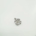 Detailed macro view of S925 silver square pendant with zircon inlay and floral cutout - Silver Pendant