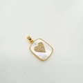 Pendentif cœur plaqué or 18 carats avec nacre blanche et détails en pavé de cristal - Style Coquille Rectangulaire (5699519087770)