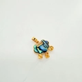 18K gold-plated lock pendant with colorful shell inlay and small bell charms - Gold Abalone Shell Peace Lock Style (5699519087772)
