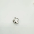 Silver-plated heart pendant with iridescent white shell inlay for DIY jewelry design - Silver Heart Style (5699519087774)
