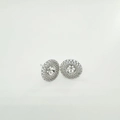 Elegant 18K gold plated silver stud earring settings with zircon pave for DIY jewelry - Silver Earring Posts Pair Only (Without Pearl)
