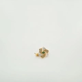 Base de pendientes de flor en oro de 18K con nácar y piedra central verde - Colgante - Dorado (Sin Perla/Cadena)