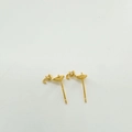 Detail van 18K vergulde hartvormige oorbellen bases met zirkoon accenten voor DIY sieraden - Goudkleur Voet Zonder Parel
