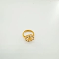 Adjustable 18K gold plated ring base with cubic zirconia halo for DIY jewelry - Ring - Gold