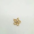 Ciondolo a fiore placcato oro 18K con zirconi bianchi e doppi anelli di aggancio - Fiore