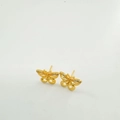 Basi per orecchini a farfalla dorate con zirconi e montatura per perle - Solo Orecchini (Senza Perla) - Paio - Oro