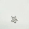 Ciondolo farfalla in argento per perle con design traforato e cristalli lucidi - Ciondolo Solo Argento (Senza Perla e Catena)