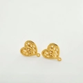 Exquise 18K vergulde hartvormige holle bedeltjes met touwtextuur voor DIY-sieraden - Hartstijl Voet Zonder Parel