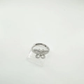 Adjustable silver butterfly ring with sparkling cubic zirconia wing details - Silver Ring Base Only (Without Pearl)