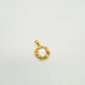 Round 18K gold-plated irregular shell pendant for DIY jewelry bracelets - Irregular Gold Tone With White Shell