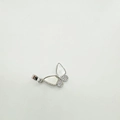Silver butterfly pendant with white shell wings and shimmering zircons for DIY jewelry - Silver Butterfly (White Mother of Pearl)