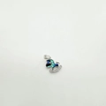 Silver rocking horse charm with iridescent shell inlay and white zircon stones - Pony-Silver (Abalone Shell)