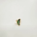 Pendentif papillon plaqué or 18K avec émail coloré, perles et zircons brillants - Pendentif en Forme de Papillon Vert